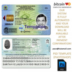 brasil id template,editable in photoshop.psd fake template,pay by bitcoin,paypal or card